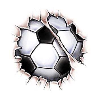 Shattered Soccer Ball Temporary Tattoo