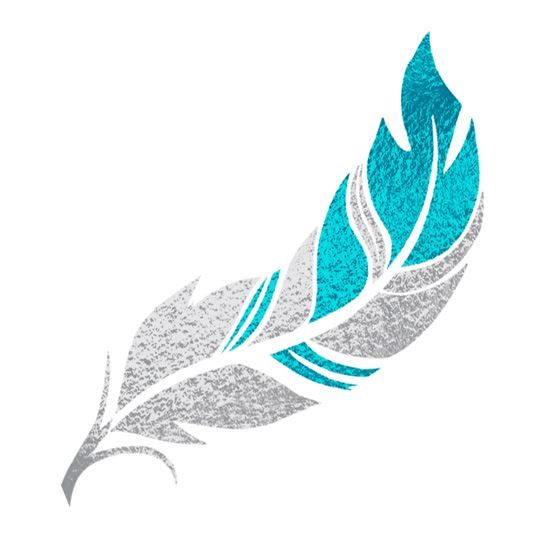 Silver and Teal Flash Temporary Tattoo