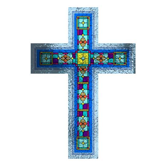 Stained Glass Cross Temporary Tattoo