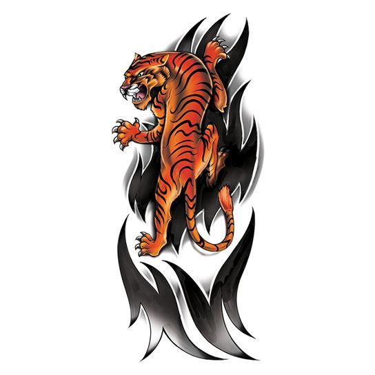 Tiger Sleeve Temporary Tattoo