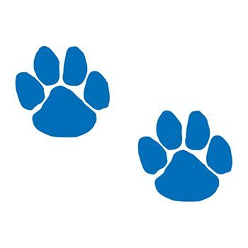 Two Small Blue Paw Prints Temporary Tattoo