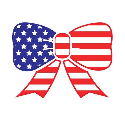 USA Flag Bow Temporary Tattoo