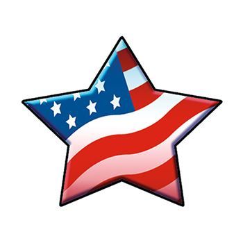 USA Flag Star Temporary Tattoo