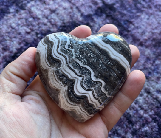 Zebra Calcite Hearts, 3.5"